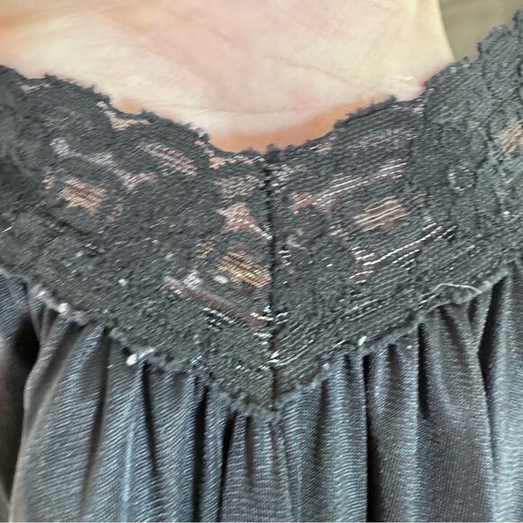 Vintage Babydoll Sheer Black Slip Dress Nightgown Fairy Grunge Coquette Goth - Picture 6 of 7